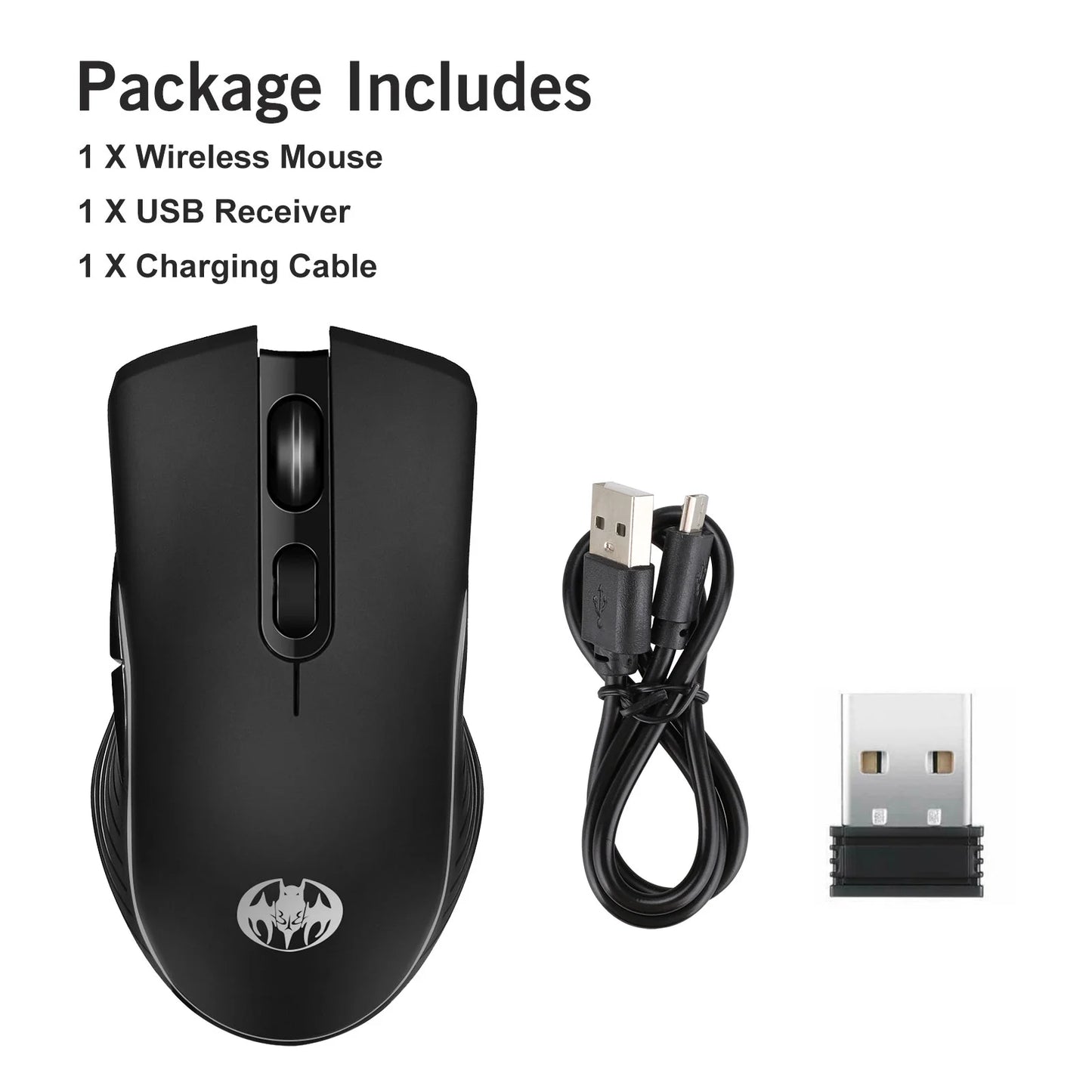 M06 Wireless Gaming Mouse, Rechargeable Computer Mouse Mice with Rainbow Backlit Lights, 3 DPI Levels, 6 Silent Buttons, USB 2.4Ghz Optical Mice for PC Gamer Laptop Desktop Chromebook Mac