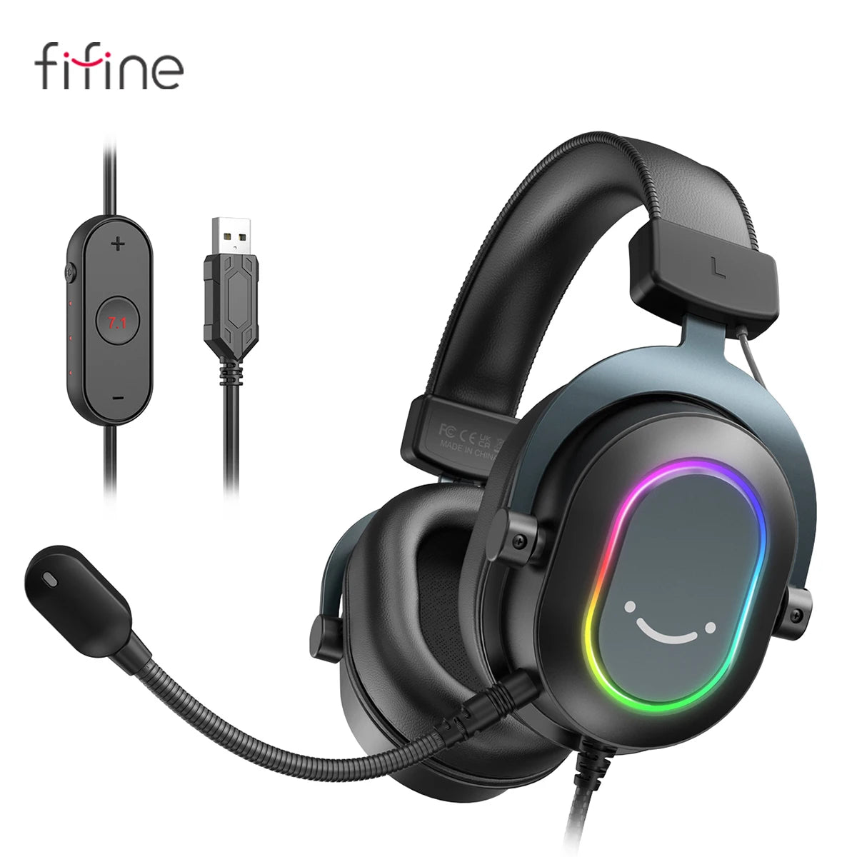 Ultimate Dynamic RGB Gaming Headset - 7.1 Surround Sound with Mic for PC, PS4, PS5 | 3 EQ Modes for Gaming, Movies & Music